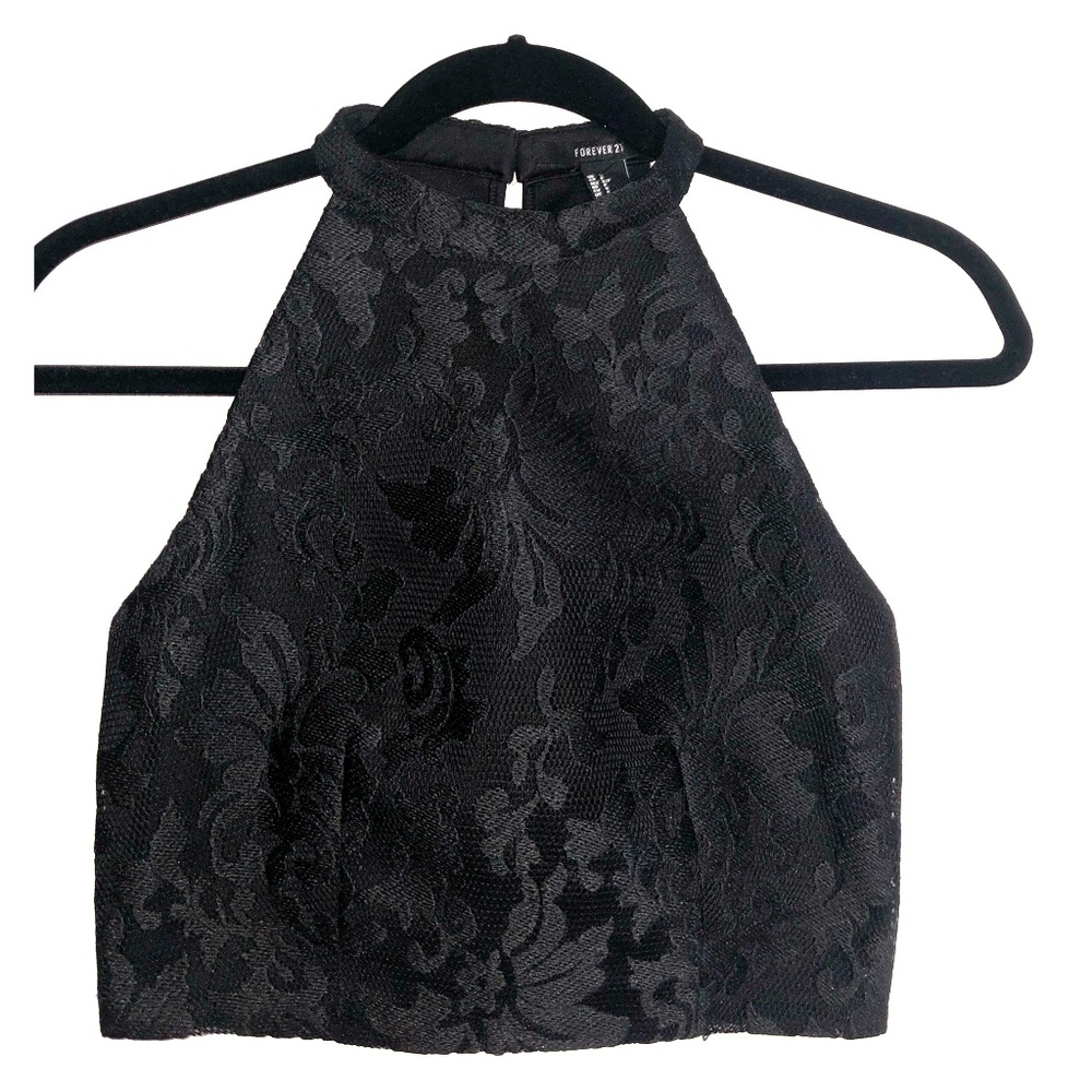 Black halter crop top